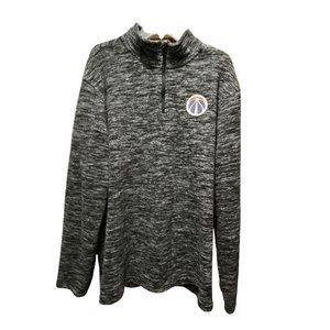 Washington Wizards Mens 2XL Black Gray Pullover 1/4 Zip Fleece NBA